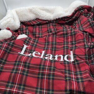 Pottery Barn Kids Leland Tartan Plaid Santa Bag Sack Christmas Stocking 33 x 40